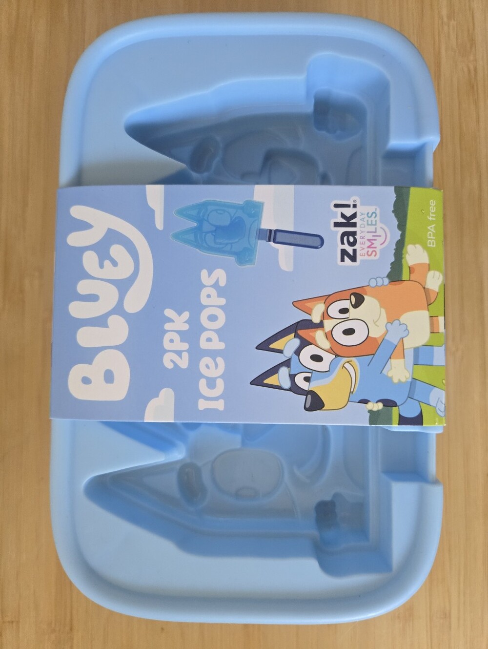 Zak! Kid's Bluey 2-Pack Blue BPA Free Ice Pop Mold